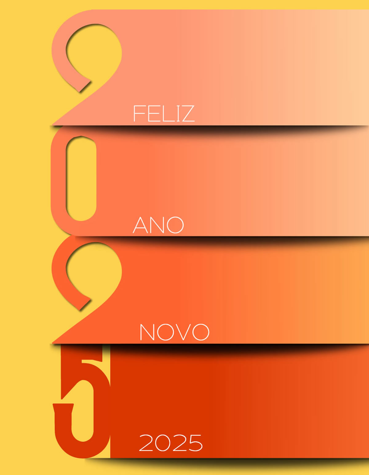 Imagem elegante com cartão vertical 2025. Feliz Ano Novo.